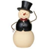 32" Ivory And Black Tipping Hat Oversized Snowman Figurine