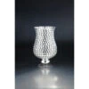 12" Silver Hand Blown Glass Candle Holder
