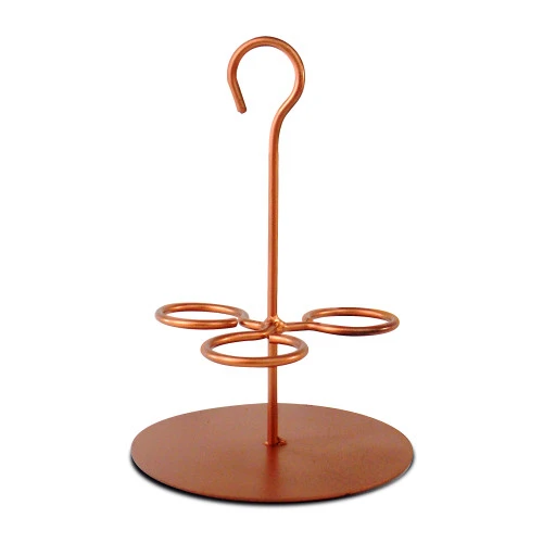 Set Of 4 Metal Copper Brown Triple Shot Candle Holders 8” 1 Set Of 4 Metal Copper Brown Triple Shot Candle Holders 8”