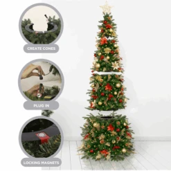 5.5' Pre-Lit Pre-Decorated Gold And Silver Artificial Christmas Tree – Clear LED Lights -Christmas Decoration Store dezy2018 et met 5520236 75500.1588371443
