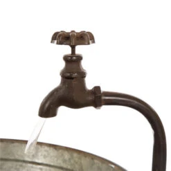 30" Silver Vintage Galvanized 3-Tiered Stacked Tubs Outdoor Garden Fountain -Christmas Decoration Store dglit 1415202298 3 09538.1663861707