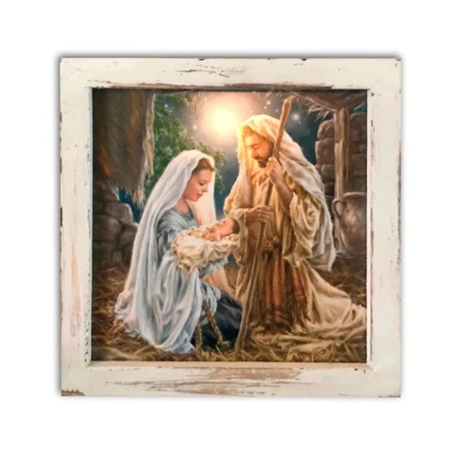 8" White And Beige LED Lighted Holy Family Christmas Square Shadow Box Decoration - 33816905 1 8" White And Beige LED Lighted Holy Family Christmas Square Shadow Box Decoration - 33816905