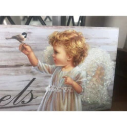 Christmas Central White And Gray Angel Printed Rectangular Wall Sign With Rope Hanger 4" X 10" 8 Christmas Central White And Gray Angel Printed Rectangular Wall Sign With Rope Hanger 4" X 10" -Christmas Decoration Store dglow a1008 3 60620.1587644004