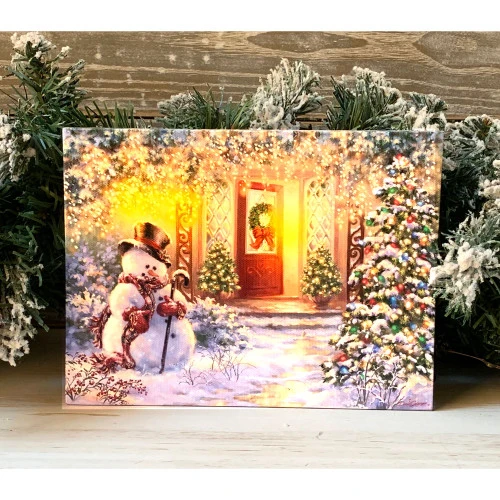 Christmas Central 8" White And Yellow Christmas Snowman Home Lighted Tabletop Decor 2 Christmas Central 8" White And Yellow Christmas Snowman Home Lighted Tabletop Decor - Image 2