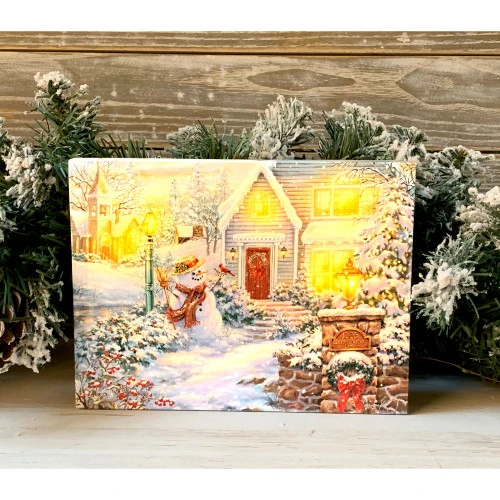 Christmas Central 8" White And Gold Silent Night Lane Snowman Lighted Tabletop Decor 2 Christmas Central 8" White And Gold Silent Night Lane Snowman Lighted Tabletop Decor - Image 2