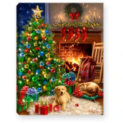 8" Green And Red Christmas Pets Lighted Table Decor