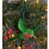 6” Green And Orange Whimsical Bristle Brush Handcrafted Hummingbird Hanging Ornament - 33479725