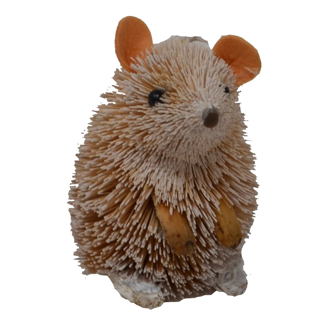 4” White And Brown Whimsical Bristle Brush Handcrafted Sitting Frosted Mouse - 33479727 1 4” White And Brown Whimsical Bristle Brush Handcrafted Sitting Frosted Mouse - 33479727