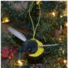 4.5” Black And Yellow Bristle Brush Handcrafted Bumble Bee Hanging Figurine Ornament - 33479733