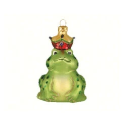 5.63" The Frog Prince Ornament Hand Blown Glass Hanging Figurine Ornament - 33479818