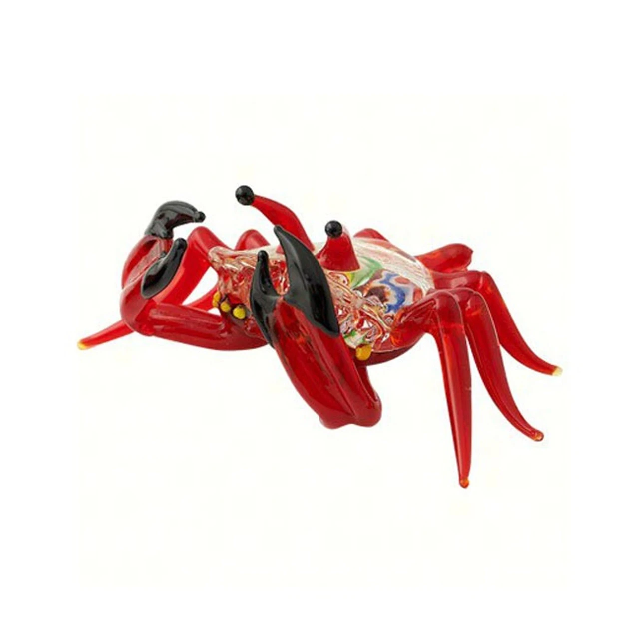 3" Red And Black Crab Art Glass Animal Figurine - 33480169 1 3" Red And Black Crab Art Glass Animal Figurine - 33480169