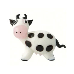 3" White And Black Cow Art Glass Animal Figurine - 33480173