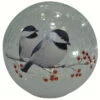 6.78” Gray And Black Chickadee Crackle Glass Globe - Battery Operated - 33480232