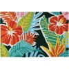 1.5' X 2.5' Orange And Green Tropical Rectangular Area Throw Rug