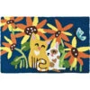 1.6' X 2.5' Kittens In The Garden Blue And Yellow Rectangular Area Throw Rug