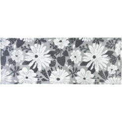 1.75' X 4.5' Wildflowers Gray White And Gray Rectangular Area Throw Rug