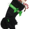 22" Green And Black Poodle Dog Christmas Stocking
