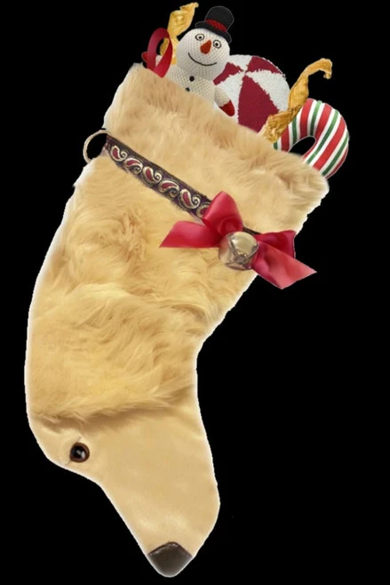21.5" Beige Golden Retriever Dog Christmas Stocking 1 21.5" Beige Golden Retriever Dog Christmas Stocking