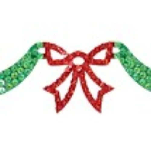 72" Lighted Green Bow And Swag Hanging Christmas Window Silhouette Decoration 3 72" Lighted Green Bow And Swag Hanging Christmas Window Silhouette Decoration - Image 3