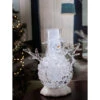 Set Of 2 Clear And Silver Contemporary Small Silver Glitter Snowman LED Lighted Tabletop Decor