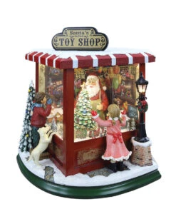 LED Lighted And Musical Santa's Toy Shop Christmas Village Decoration
