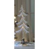 LED Lighted Clear Icicle Tree With Birds Christmas Decoration 18"