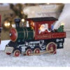 Set Of 2 Red And Black Small Steam Locomotive Engine LED Lighted Tabletop Decor 5.5"