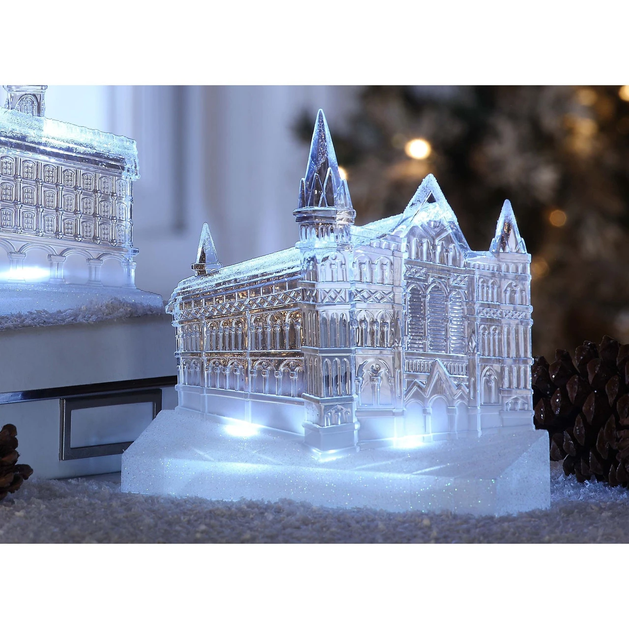 Set Of 2 Clear Cathedral Churches Perspective Led Lighted Tabletop Decor 9.25" 1 Set Of 2 Clear Cathedral Churches Perspective Led Lighted Tabletop Decor 9.25"