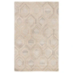 Christmas Central 9' X 13' Gray And Beige Contemporary Hand Tufted Rectangular Area Throw Rug