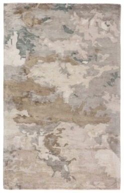 Christmas Central 8' X 10' Gray And Taupe Brown Hand Tufted Viscose And Cotton Area Throw Rug