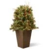 36” Pre-lit Glistening Pine Porch Bush With Clear Lights