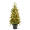 Christmas Central 4' Pre-lit Potted Weeping Spruce Artificial Christmas Tree, Clear Lights
