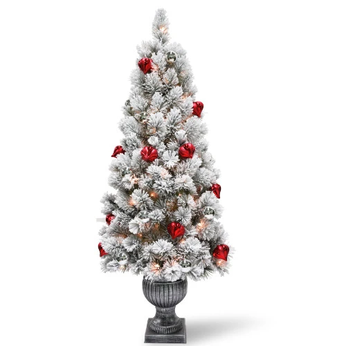 Christmas Central 5' Pre-lit Potted Snowy Bristle Pine Entrance Artificial Christmas Tree – Clear Lights 1 Christmas Central 5' Pre-lit Potted Snowy Bristle Pine Entrance Artificial Christmas Tree – Clear Lights