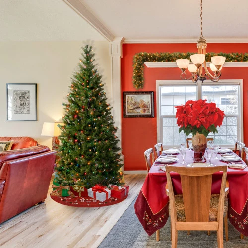 Christmas Central 7.5' Pre-Lit Aspen Spruce Artificial Christmas Tree - Multi-Color Lights 2 Christmas Central 7.5' Pre-Lit Aspen Spruce Artificial Christmas Tree - Multi-Color Lights - Image 2