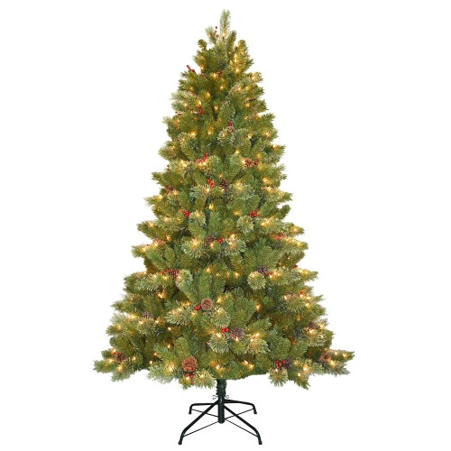 7.5' Pre-Lit Medium Pine Artificial Christmas Tree - Clear Lights 1 7.5' Pre-Lit Medium Pine Artificial Christmas Tree - Clear Lights