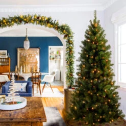 7’ Pre-Lit Canadian Grande Fir Artificial Christmas Tree – Clear Lights -Christmas Decoration Store dnat cfg7 300 70 2 35967.1665173701