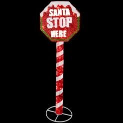 Christmas Central 60" Red And White Stop Sign Decor With White LED Lights -Christmas Decoration Store dnat df 080018u 3 27851.1631811757