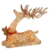 31" Pre-lit LED Champagne Gold Resting Reindeer Christmas Decor