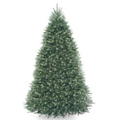 9' Pre-Lit Dunhill Blue Fir Hinged Artificial Christmas Tree - Clear Lights