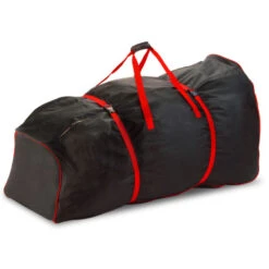 55" Black And Red Tear Resistant Christmas Tree Storage Bag With Wheels