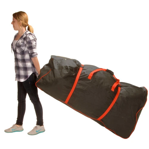 55" Black And Red Tear Resistant Christmas Tree Storage Bag With Wheels 3 55" Black And Red Tear Resistant Christmas Tree Storage Bag With Wheels - Image 3