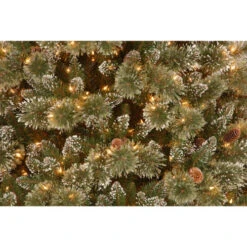 Christmas Central 7.5’ Pre-Lit Glittery Bristle Pine Artificial Christmas Tree, Clear Lights -Christmas Decoration Store dnat gb3 304 75 5 89994.1664379663