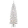 Christmas Central 7’ Pre-Lit White Kingswood Fir Pencil Artificial Christmas Tree, Clear Lights