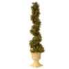 4.5' Pre-lit Potted Juniper Spiral Slim Artificial Christmas Tree - Clear Lights