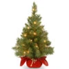 Christmas Central 2’ Pre-lit Potted Majestic Fir Tree Artificial Christmas Tree, White Lights