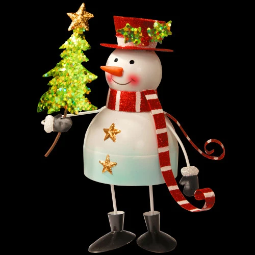 10" White Bobble Snowman Indoor Christmas Decor 2 10" White Bobble Snowman Indoor Christmas Decor - Image 2