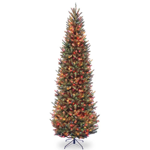 Christmas Central 9' Pre-Lit Slim Natural Fraser Fir Artificial Christmas Tree, Multicolor Lights 1 Christmas Central 9' Pre-Lit Slim Natural Fraser Fir Artificial Christmas Tree, Multicolor Lights