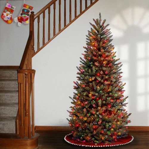 Christmas Central 9' Pre-Lit Slim Natural Fraser Fir Artificial Christmas Tree, Multicolor Lights 3 Christmas Central 9' Pre-Lit Slim Natural Fraser Fir Artificial Christmas Tree, Multicolor Lights - Image 3