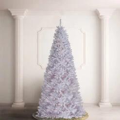 Christmas Central 12’ Pre-Lit Medium White North Valley Spruce Artificial Christmas Tree, Clear Lights -Christmas Decoration Store dnat nrvw7 302 120 3 79253.1587645166
