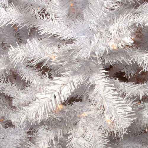 Christmas Central 7.5’ Pre-Lit White Slim North Valley Spruce Artificial Christmas Tree, Clear Lights 2 Christmas Central 7.5’ Pre-Lit White Slim North Valley Spruce Artificial Christmas Tree, Clear Lights - Image 2